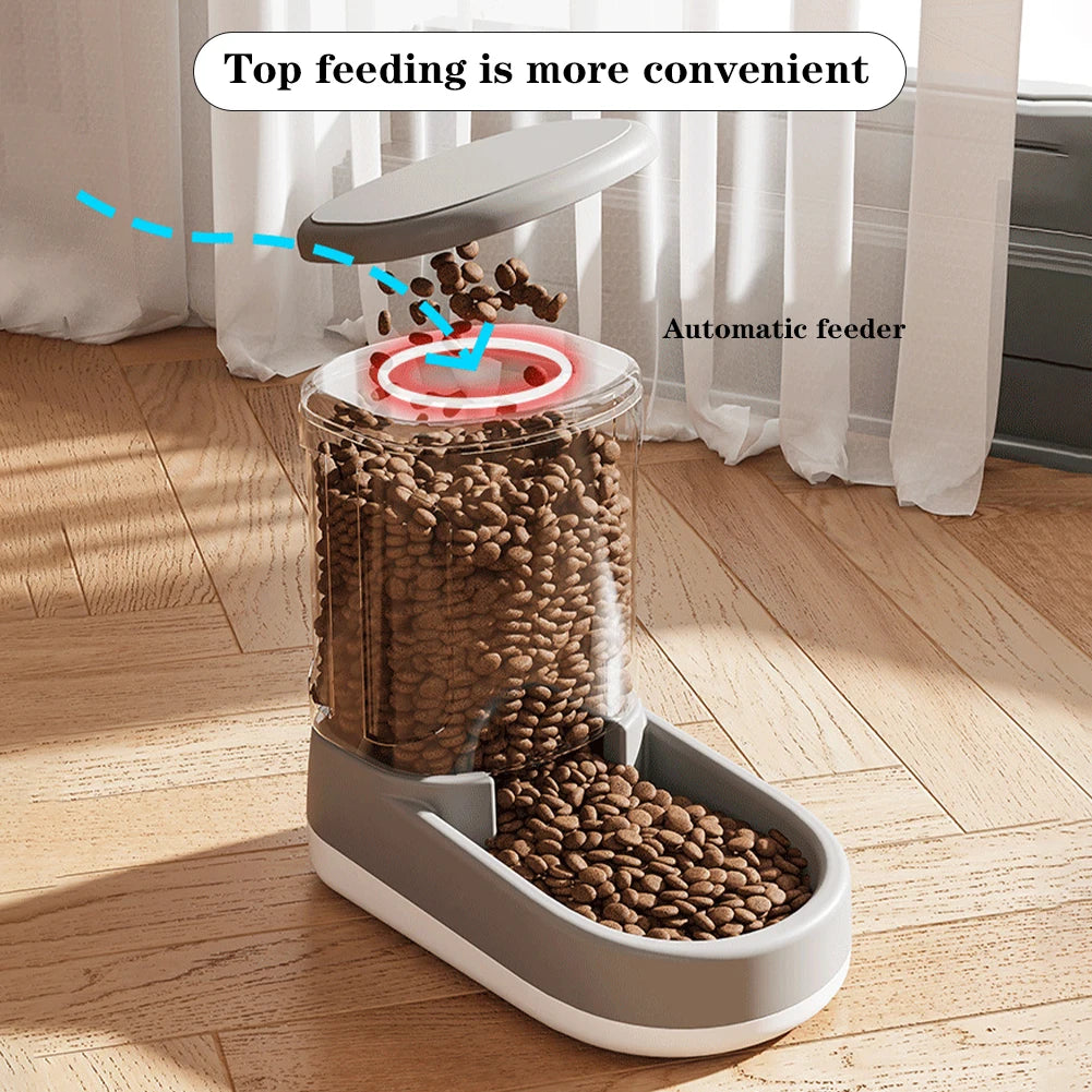 Automatic Dog Cat Feeder Water Dispenser, Large Capacity of Cat or Dog Food and Water Dispenser