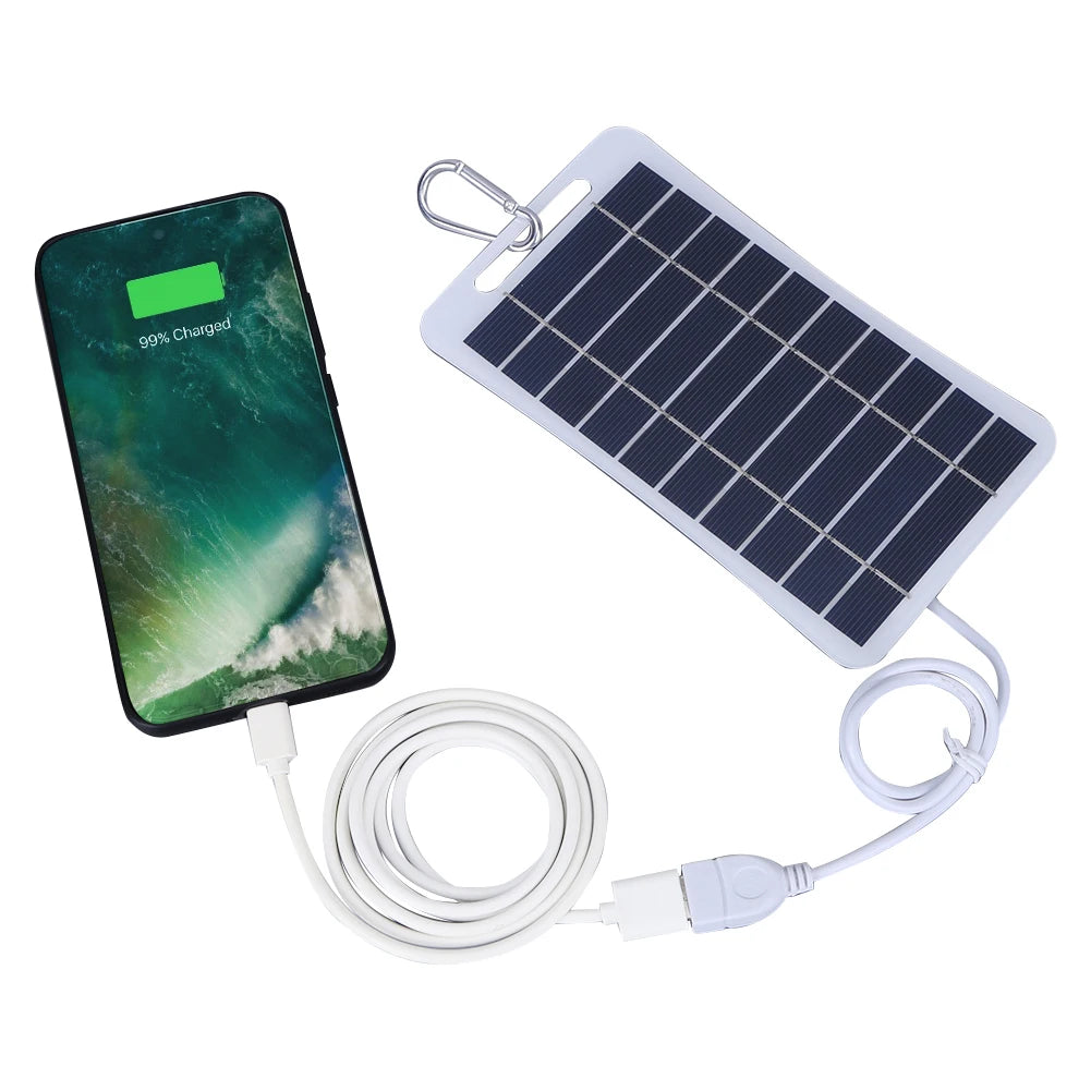  Solar Panel with USB Battery Charger also Waterproof Phone Power Bank for Camping Backpacking and Hiking