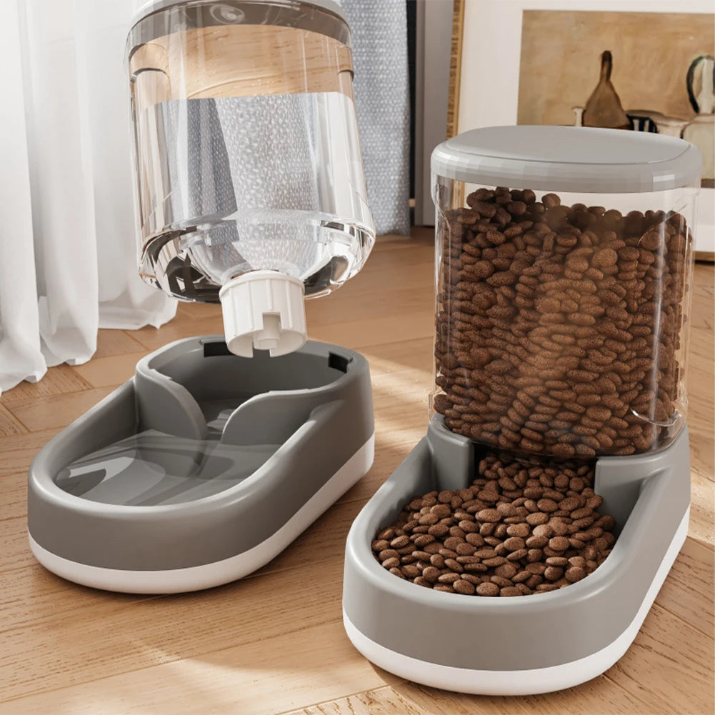 Automatic Dog Cat Feeder Water Dispenser, Large Capacity of Cat or Dog Food and Water Dispenser