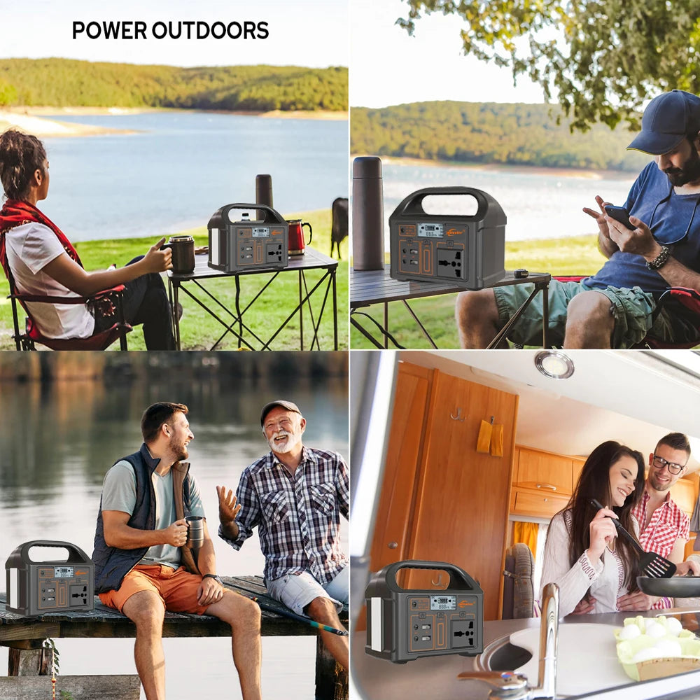 100W Portable Power Station 220V/110V Solar Generator Outdoor Emergency Mobile Power Bank 24000Mah Lifepo4 for Camping Power LED