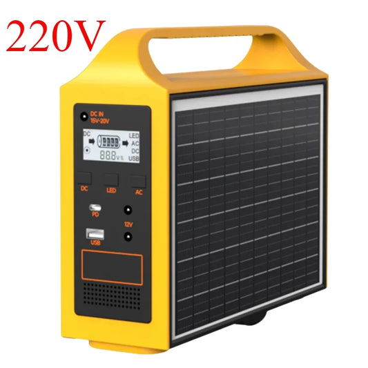 100W Portable Power Station AD/DC 110V/220V Solar Power Station with 2PCS 16V20W Solar Panel for Outdoor Camping Power Bank