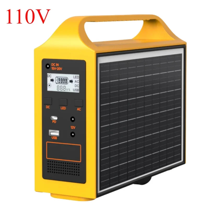 100W Portable Power Station AD/DC 110V/220V Solar Power Station with 2PCS 16V20W Solar Panel for Outdoor Camping Power Bank